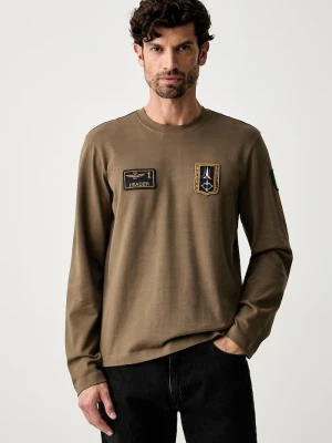 Aeronautica Militare longsleeve męski bawełniany zielony