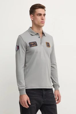 Aeronautica Militare longsleeve męski kolor szary z aplikacją PO1835P192