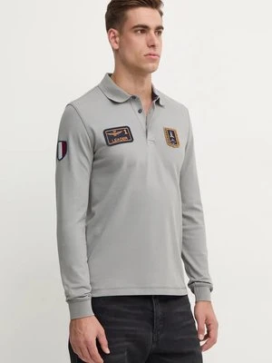 Aeronautica Militare longsleeve męski kolor szary z aplikacją PO1835P192