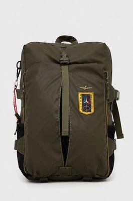 Aeronautica Militare plecak męski kolor zielony duży z aplikacją AM348