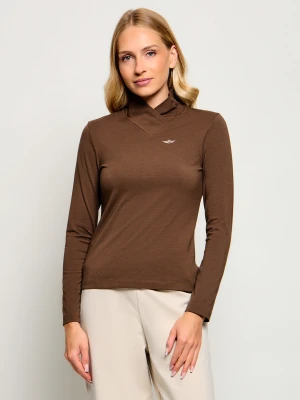 Aeronautica Militare Półgolf | Slim Fit brązowy