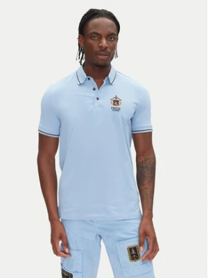 Aeronautica Militare Polo 251PO1850P191 Niebieski Slim Fit