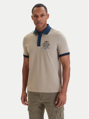 Aeronautica Militare Polo 261PO1908UP00191 Beżowy Slim Fit