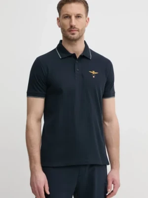 Aeronautica Militare polo bawełniane kolor granatowy z aplikacją PO1308P82