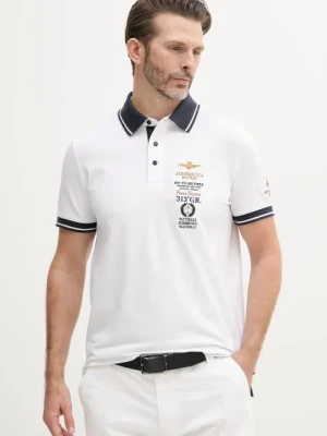Aeronautica Militare polo męski kolor beżowy z aplikacją PO1853P191