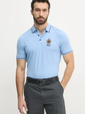 Aeronautica Militare polo męski kolor niebieski gładki PO1850P191