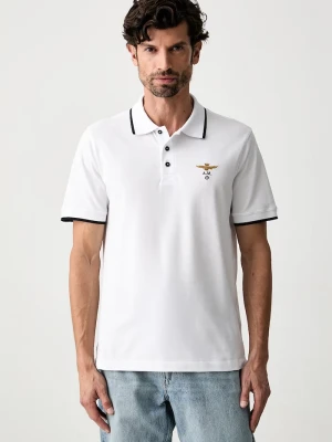 Aeronautica Militare polo męskie bawełniane biały