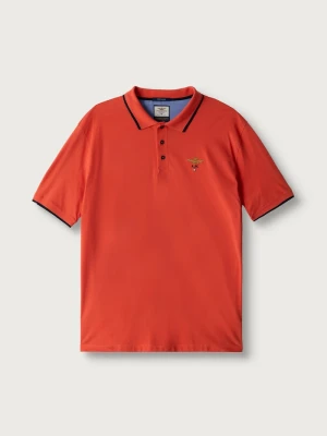 Aeronautica Militare polo męskie bawełniane pomarańczowy