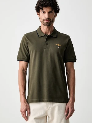 Aeronautica Militare polo męskie bawełniane zielony