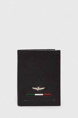 Aeronautica Militare portfel skórzany męski kolor brązowy AM154