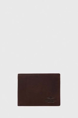 Aeronautica Militare portfel skórzany męski kolor brązowy