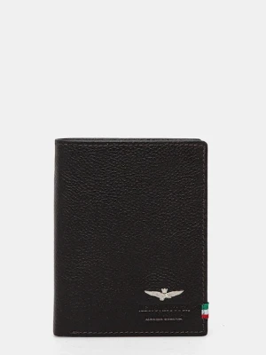 Aeronautica Militare portfel skórzany męski kolor brązowy AM105