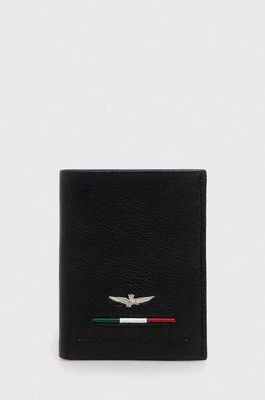 Aeronautica Militare portfel skórzany męski kolor czarny AM154