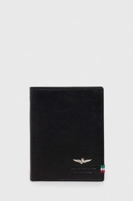 Aeronautica Militare portfel skórzany męski kolor czarny AM105