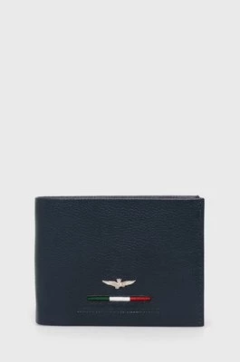 Aeronautica Militare portfel skórzany męski kolor granatowy