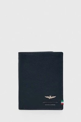 Aeronautica Militare portfel skórzany męski kolor granatowy