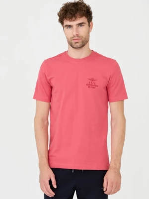AERONAUTICA MILITARE Różowy bawełniany męski t-shirt, Rozmiar XXL