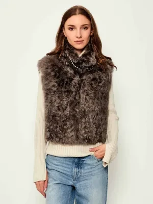 Aeronautica Militare Skórzana kamizelka | Cropped Fit