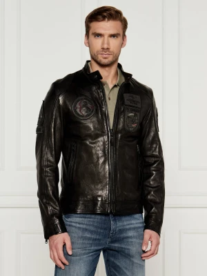 Aeronautica Militare Skórzana kurtka MOTOCICLISTA | Regular Fit