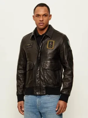 Aeronautica Militare Skórzana kurtka | Regular Fit