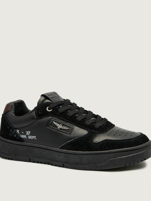 Aeronautica Militare Skórzane sneakersy czarny