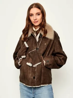 Aeronautica Militare Skórzany kożuch | Regular Fit