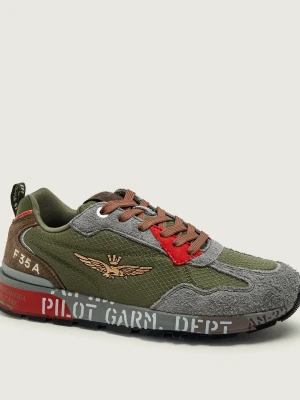 Aeronautica Militare Sneakersy | zamsz zielony