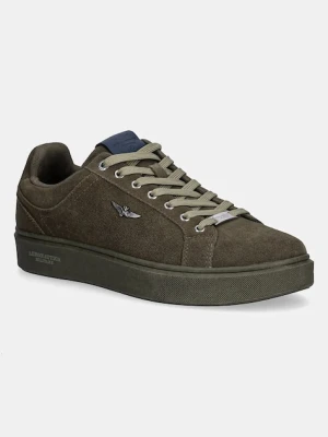 Aeronautica Militare sneakersy zamszowe SNEAKERS męskie kolor zielony 252SC0307UPL00278