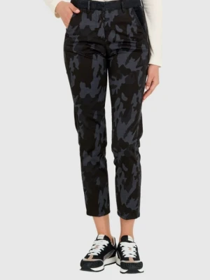 AERONAUTICA MILITARE Spodnie chinosy damskie w czarne moro, Rozmiar 38 IT - 34 EU