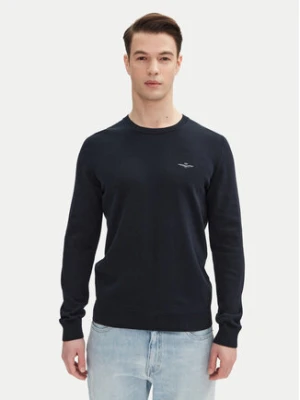 Aeronautica Militare Sweter 251MA1502L506 Granatowy Regular Fit