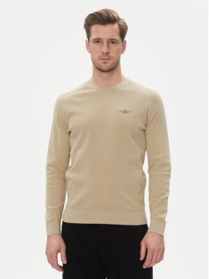 Aeronautica Militare Sweter 251MA1556L560 Beżowy Regular Fit