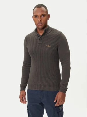 Aeronautica Militare Sweter 252MA1572UL00409 Szary Slim Fit