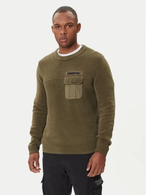 Aeronautica Militare Sweter 252MA1573UL00539 Zielony Regular Fit