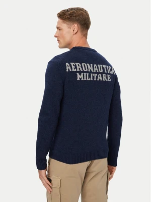 Aeronautica Militare Sweter 262MA1645UL00924 Granatowy Regular Fit