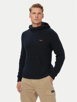 Aeronautica Militare Sweter 262MA1665UL00409 Granatowy Regular Fit