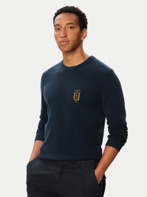 Aeronautica Militare Sweter 262MA1667UL00463 Granatowy Regular Fit