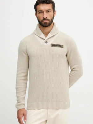 Aeronautica Militare sweter bawełniany męski kolor beżowy MA1574UL00539