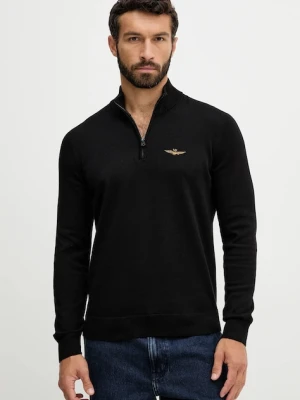 Aeronautica Militare sweter bawełniany męski kolor czarny lekki MA1578UL00506