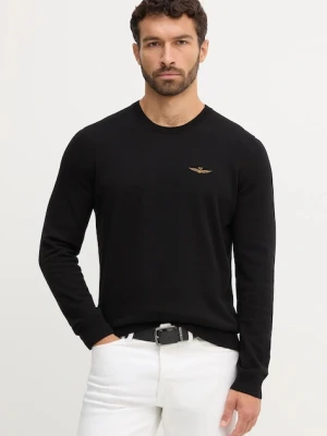 Aeronautica Militare sweter bawełniany męski kolor czarny lekki MA1611UL00506