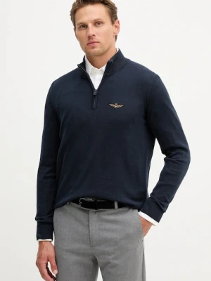 Aeronautica Militare sweter bawełniany męski kolor granatowy lekki MA1578UL00506