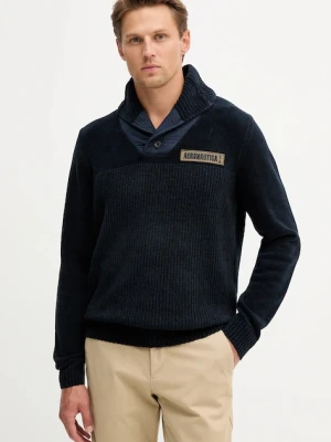 Aeronautica Militare sweter bawełniany męski kolor granatowy MA1574UL00539