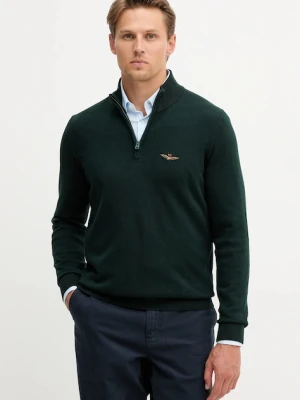 Aeronautica Militare sweter bawełniany męski kolor zielony lekki MA1578UL00506