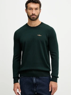 Aeronautica Militare sweter bawełniany męski kolor zielony lekki MA1611UL00506