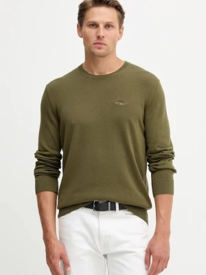 Aeronautica Militare sweter bawełniany męski kolor zielony lekki MA1611UL00506