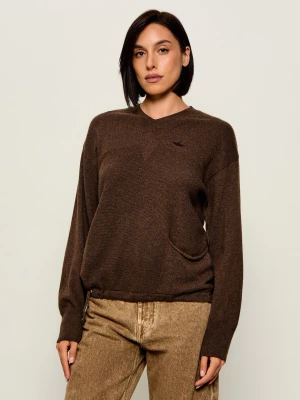 Aeronautica Militare Sweter | Loose fit | z dodatkiem wełny i kaszmiru brązowy