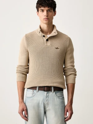 Aeronautica Militare sweter męski bawełniany beżowy