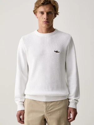 Aeronautica Militare sweter męski bawełniany biały