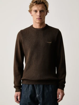 Aeronautica Militare sweter męski bawełniany brązowy