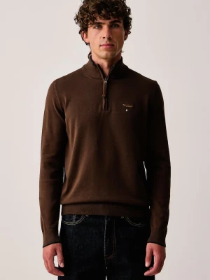 Aeronautica Militare sweter męski bawełniany brązowy