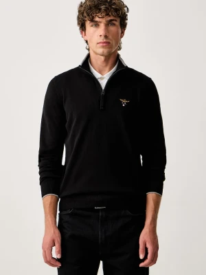 Aeronautica Militare sweter męski bawełniany czarny